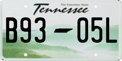 TN license plate B9305L