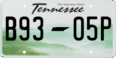 TN license plate B9305P