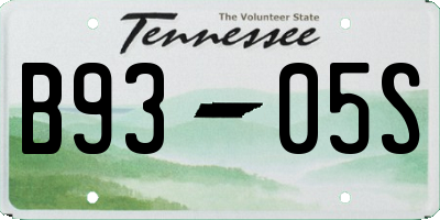 TN license plate B9305S
