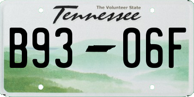 TN license plate B9306F