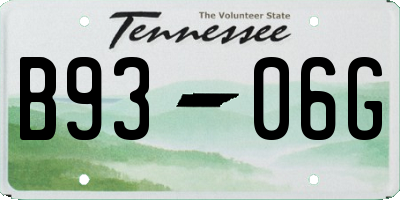 TN license plate B9306G