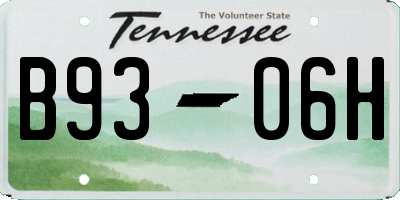 TN license plate B9306H