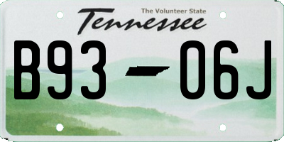 TN license plate B9306J