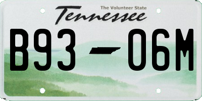 TN license plate B9306M