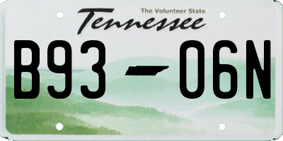 TN license plate B9306N