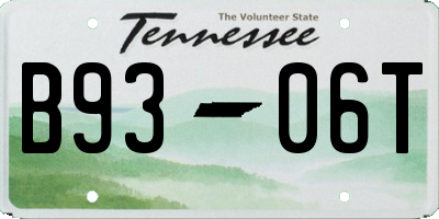 TN license plate B9306T