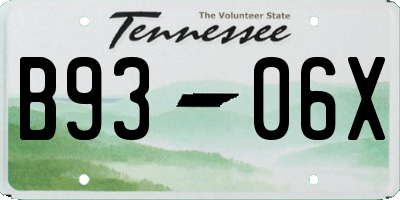 TN license plate B9306X