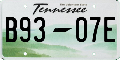TN license plate B9307E