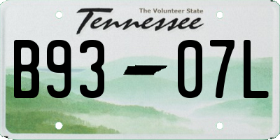 TN license plate B9307L