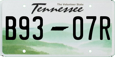 TN license plate B9307R