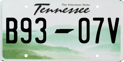 TN license plate B9307V