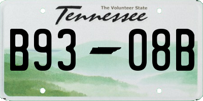 TN license plate B9308B