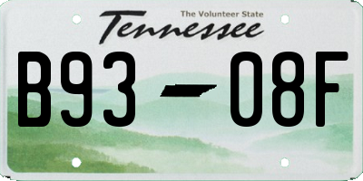 TN license plate B9308F