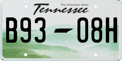 TN license plate B9308H