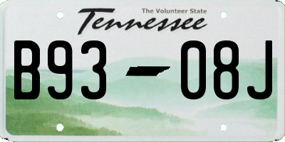 TN license plate B9308J