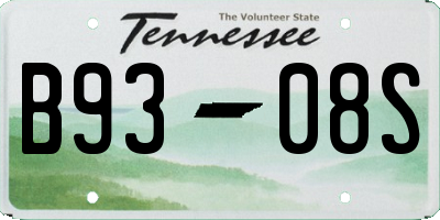 TN license plate B9308S