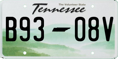 TN license plate B9308V