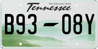 TN license plate B9308Y