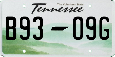 TN license plate B9309G
