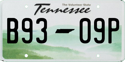 TN license plate B9309P