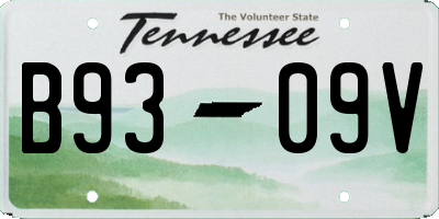 TN license plate B9309V