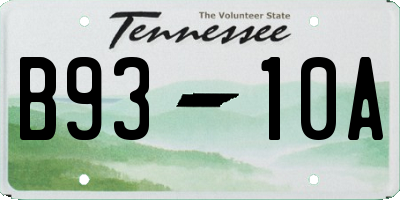 TN license plate B9310A