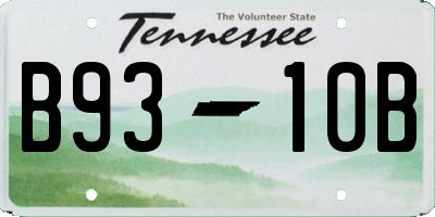 TN license plate B9310B