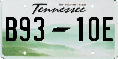 TN license plate B9310E