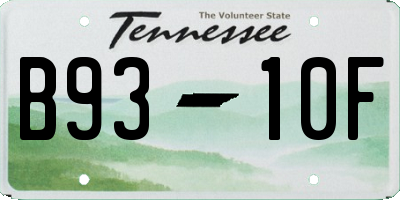 TN license plate B9310F