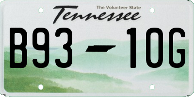 TN license plate B9310G