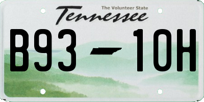 TN license plate B9310H