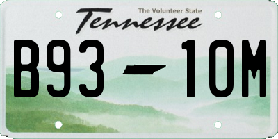 TN license plate B9310M