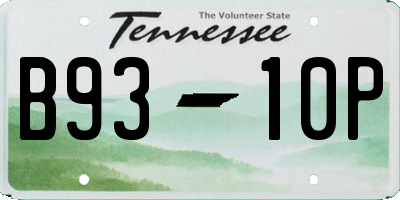 TN license plate B9310P