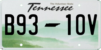 TN license plate B9310V