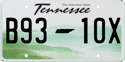 TN license plate B9310X
