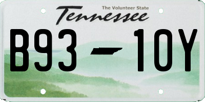 TN license plate B9310Y