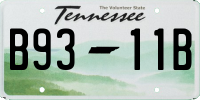 TN license plate B9311B