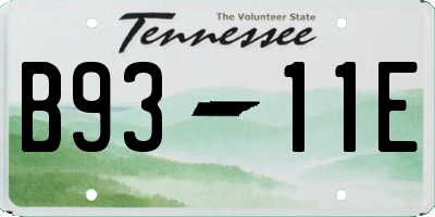 TN license plate B9311E