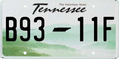 TN license plate B9311F