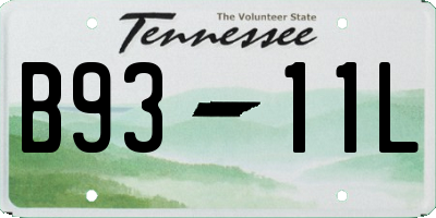 TN license plate B9311L