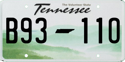 TN license plate B9311O