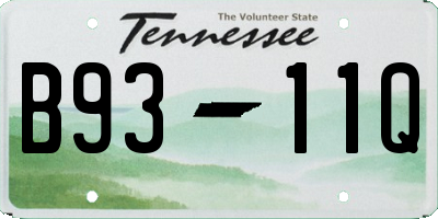 TN license plate B9311Q