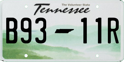 TN license plate B9311R