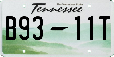 TN license plate B9311T