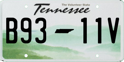 TN license plate B9311V