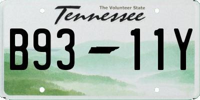 TN license plate B9311Y