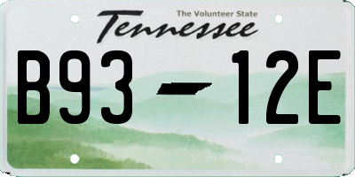 TN license plate B9312E