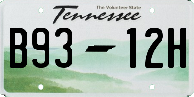 TN license plate B9312H