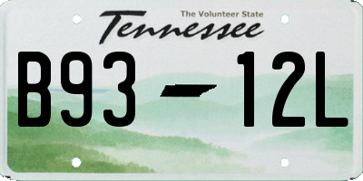 TN license plate B9312L