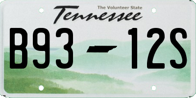 TN license plate B9312S